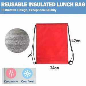 Custom Polyester Drawstring Insulated <b>Backpack</b> Lightweight Lunch <b>Cooler</b> <b>Bag</b> for Beach Hiking Camping - Product Image 6