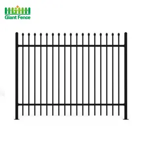 Home Garden Powder Coated Top Spear Metal Tubular Black Aluminum Fence Panels