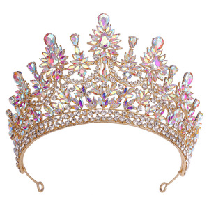 Nouvel arrivage de couronne de luxe en cristal Queen Big Tall Pageant Accessoires de cheveux Bijoux de strass Diadèmes de mariage pour femmes - Product Image 6