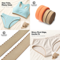 En stock : Bande élastique en nylon et élasthanne à bord picot ondulé pour lingerie, bretelles de soutien-gorge, sous-vêtements et garnitures de taille, avec logo personnalisé, très extensible, pour la couture