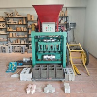 Machine à briques à moteur vibrant 4-35B, machine à fabriquer des blocs de béton creux de 4,8 kW pour pavage et construction en blocs emboîtables