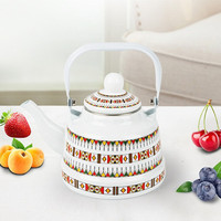 Vente en gros, vaisselle en forme de cloche ancienne, poêle à feu ouvert, bouilloire en émail, eau chaude, thé, café, théière en émail avec poignée