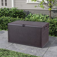 Grand bac de rangement en PE - Conteneur de rangement pliable multifonction moulé par injection, capacité 450L, couvercle verrouillable en PP, style américain