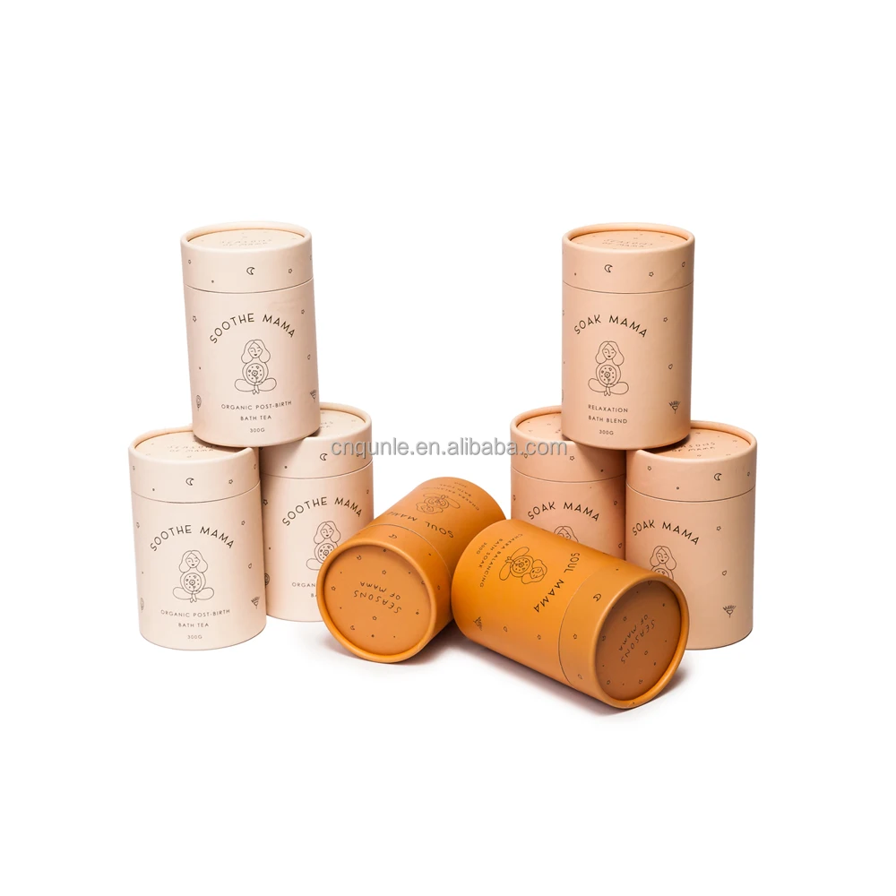 wholesale cylinder paper tube loose tea packaging tea tin packaging