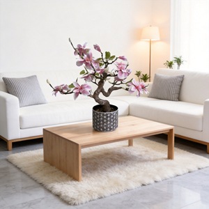 Árbol Bonsái <span class=keywords><strong>de</strong></span> <span class=keywords><strong>Magnolia</strong></span> Artificial Realista, Flor <span class=keywords><strong>de</strong></span> <span class=keywords><strong>Magnolia</strong></span> Artificial en Maceta, Bonsái Floral Artificial para Decoración Oriental del Hogar - Product Image 1
