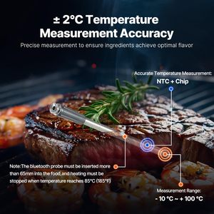 Aiprober Meat Thermometer Probe 500mAh Battery Bluetooth Smart Cooking For Steak Chicken Grilling Oven Use - Product Image 2