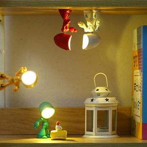 Lampe de table robot portable TSINYE, veilleuse <span class=keywords><strong>LED</strong></span> animale de dessin animé, support de téléphone sans fil, respectueux des yeux, décoration de chambre, sur batterie - Product Image 6