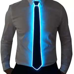 发光新奇领带男女通用发光二极管领带荧光舞蹈道具闪光领带俱乐部角色扮演派对装饰