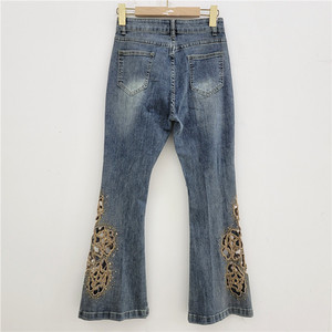 Jeans Ajustados de Mezclilla Elástica de Algodón para Mujer, Estilo Chino - Product Image 2