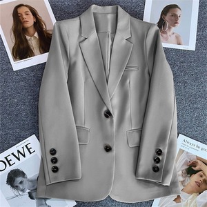 ニュートレンド レディース オフィススーツコート ジャケット 無地 長袖 ビジネスブレザー ホワイト ブルー - Product Image 6