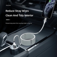 Câble de charge rapide USB Type-C 3A rétractable magnétique avec gaine en TPE et connecteurs coudés pour voitures et appareils mobiles