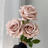 Roses artificielles au toucher réel pour la décoration, fausses roses pour arrangements floraux, fleurs bordeaux pour la décoration de mariage