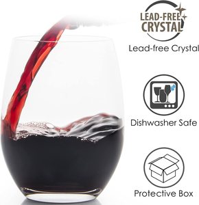 Bicchieri da vino senza stelo da 15 once bicchieri da vino <span class=keywords><strong>in</strong></span> cristallo trasparente lavabili <span class=keywords><strong>in</strong></span> lavastoviglie bicchiere da vino Standard con bordo liscio - Product Image 3