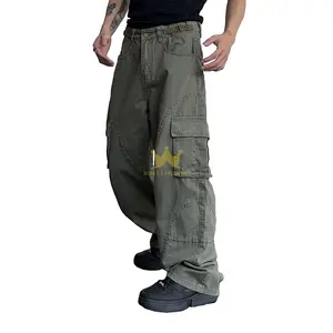 Calças cargo masculinas da moda, calças funcionais exclusivas para uso ao ar livre, suportam personalização