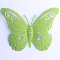 Nouveau style, papillon en fer forgé de couleur claire, décoration murale artisanale, pendentif décoratif en métal, style pastoral