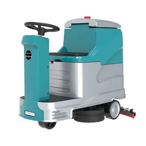 Mesin Pembersih Lantai Industri TeBaiShi C6, Model Ride-on dengan Dua Sikat Besar, Penghisap dan Pengepel Terintegrasi - Product Image 1