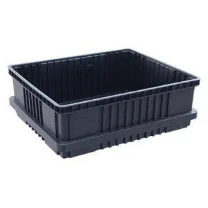 Black ESD Container Folding Corrugated Dust Component Bin Antistatic Storage Plastic Transport Tool Boxes With Lid