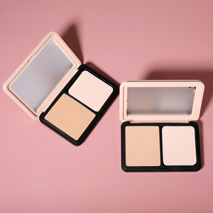Polvo <span class=keywords><strong>compacto</strong></span> vegano personalizado, base de <span class=keywords><strong>maquillaje</strong></span> de 11 colores, polvo de prensa mate de cobertura completa de larga duración para <span class=keywords><strong>piel</strong></span> oscura - Product Image 1