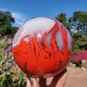 Esfera de Cristal de Ágata Roja al por Mayor, Adorno Artesanal para Decoración del Hogar y Regalos de Pascua - Product Image 4