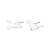 Pendientes de tuerca de cobre de lujo con orejas de gato, cepillados, exquisitos y versátiles, para fiestas y uso diario, joyería de moda para mujer OEM/ODM