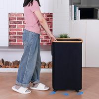 Panier à linge pliable et fin 75L Panier à linge avec roulettes