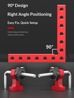Pince de fixation d'angle droit en alliage d'aluminium pour le travail du bois, outil de menuisier DIY OEM, bloc en L, garantie 1 an