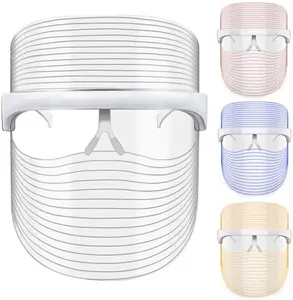 Masque photonique à LED Thérapie par la lumière Masque de beauté de la peau du visage 3 couleurs Dispositif de beauté à LED