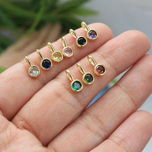 Pendentifs CZ9370 Mini Breloques Zirconium Cubique Plaqué Or avec Pierre de Naissance pour la Fabrication de Bijoux, Fournitures de Bijoux Fête des Mères - Product Image 4