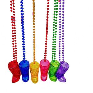 Collar de vasos de chupito de vaquera de plástico con cuentas y diseño de bota para fiestas, cumpleaños, bodas, regalos promocionales - Product Image 1