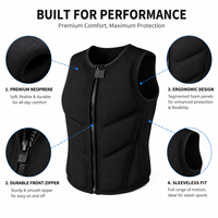Gilet de protection personnalisé en néoprène pour adulte avec fermeture éclair frontale pour sports nautiques (Wakeboard, Surf, Jet Ski)