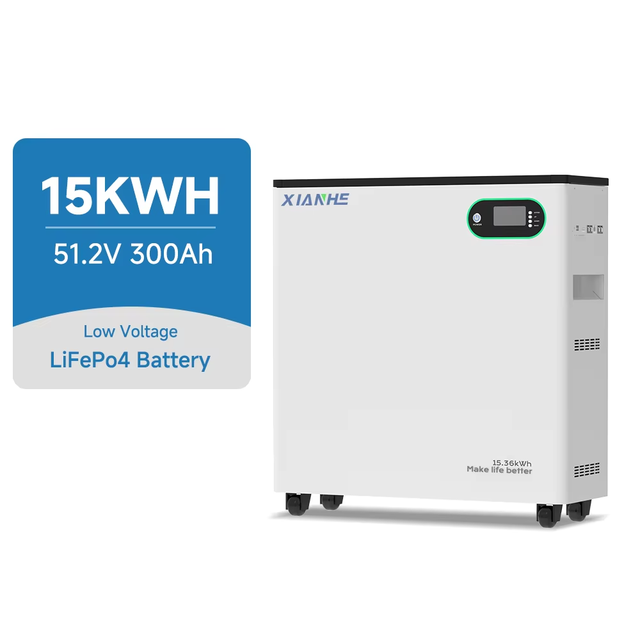 15kWh Lithium Ion Energy Storage Battery | 51.2V LiFePO4 Pack Home Energy Storage System for Solar Systems