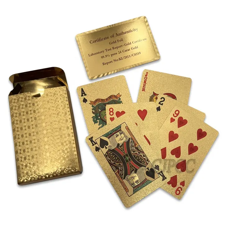 100% Plastic Goud Poker Kaarten Waterdichte Game Speelkaarten Koop