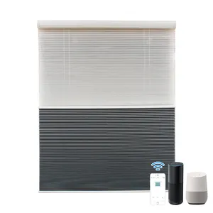 Auto Motorizesd Blackout, Day And Night, Sheer Cordless Double Cellular Shades Honeycomb Blinds