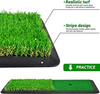 Tapis d'entraînement de golf à semelle en caoutchouc antidérapant Tapis de frappe d'herbe longue Tapis de simulation de golf artificiel de qualité supérieure