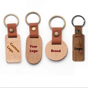 Porte-clés personnalisés écologiques pour le marketing, porte-clés en bois avec logo personnalisé, cadeaux promotionnels d'entreprise, porte-clés en bois - Product Image 1