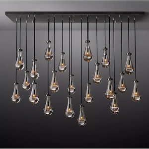 Illuminazione di cristallo lampadario a <span class=keywords><strong>sfera</strong></span> di vetro nordamericano sala da pranzo lampadario dell'hotel lampadario rettangolare Spencer 61 "CZ2523/8 - Product Image 4