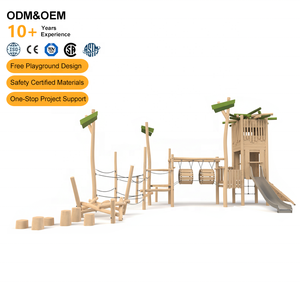 Équipement de terrain de jeu en bois personnalisé, château en bois d'extérieur, parc naturel pour enfants, équipement de jeu en bois pour enfants - Product Image 6