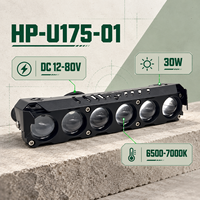 Phare de moto HSSH 30W à 6 lentilles LED, DC 12-80V, faisceau haut et bas, en aluminium, pour remplacement de phare avant de moto