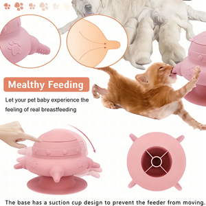 240ml Silicone Chiot Lait Mangeoire Bol Avec 4 Tétines Chiot Biberons Station D'alimentation Pet <span class=keywords><strong>Allaitement</strong></span> pour L'alimentation Des Chatons - Product Image 3