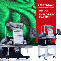 1200 SPM HOLiAUMA/HoliHope Machine à broder par ordinateur à tête unique Machine à broder bon marché 1 tête pour casquette chapeau T-shirt plat 3D