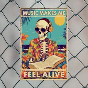 Letrero de aluminio metálico interesante, decoración gótica, emblema vintage, regalo para amantes de la música, 8 x 12 pulgadas - Product Image 3