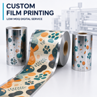 Service d'impression numérique personnalisée de films plastiques à faible MOQ pour rouleaux laminés BOPP VMPET PE pour friandises pour animaux de compagnie avec logo personnalisé