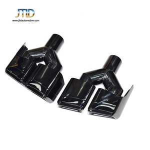 JTLD Knalpot Model Y dengan Dua Lubang Keluar Baru untuk Mercedes Benz AMG Gaya Panjang dan Pendek Berlapis Hitam Mengkilap Garansi 1 Tahun - Product Image 5
