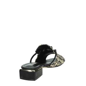 Mules à talons Laura Biagiotti pour femme en cuir beige imprimé animal - Product Image 3