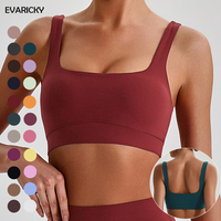 EVARICKY Soutien-gorge de sport pour femme à maintien élevé, respirant, en nylon de haute qualité, col en U, pour le yoga, la gym, l'extérieur et l'entraînement