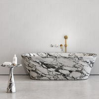 Baignoire en marbre massif de style européen de luxe Kumusi Furniture, baignoire en marbre naturel Arabescato pour hôtel