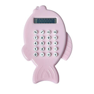 Calculadora de Bolsillo Mini con Forma de Pez, Color Rosa, Personalizable al por Mayor, Linda Calculadora de Pilas para Niños - Product Image 1