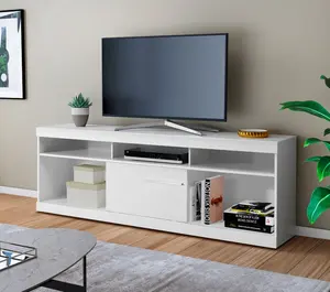 Стойка для телевизора с высокой глянцевой отделкой, раздвижная дверь, ТВ-шкаф, новая современная ТВ-медиа-консоль