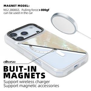 Funda de Teléfono Aikusu de Lujo en Azul, Morado y Rosa, Personalizable, con Madreperla, para iPhone 17, 16, 15, 14, 12 Pro Max - Product Image 4