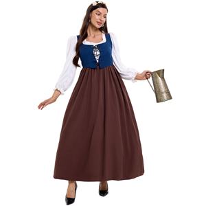 S-XL robe Renaissance Costume maître de <span class=keywords><strong>ferme</strong></span> avec femme de chambre cour européenne robe vintage <span class=keywords><strong>médiévale</strong></span> - Product Image 3